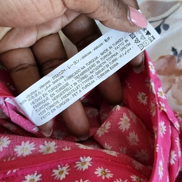 Zara Pink floral Belted Prairie Cottagecore Botanical Peasant Short Skirt skort - Picture 9 of 14